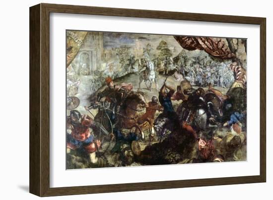 Federico I Gonzaga Relieving the City of Legnano in 1478, 1579-Jacopo Robusti Tintoretto-Framed Giclee Print