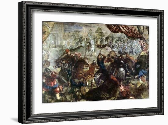 Federico I Gonzaga Relieving the City of Legnano in 1478, 1579-Jacopo Robusti Tintoretto-Framed Giclee Print