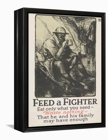 "Feed a Fighter: Eat Only What You Need--Waste Nothing" Poster, 1918-Wallace Morgan-Framed Premier Image Canvas