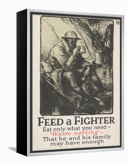 "Feed a Fighter: Eat Only What You Need--Waste Nothing" Poster, 1918-Wallace Morgan-Framed Premier Image Canvas