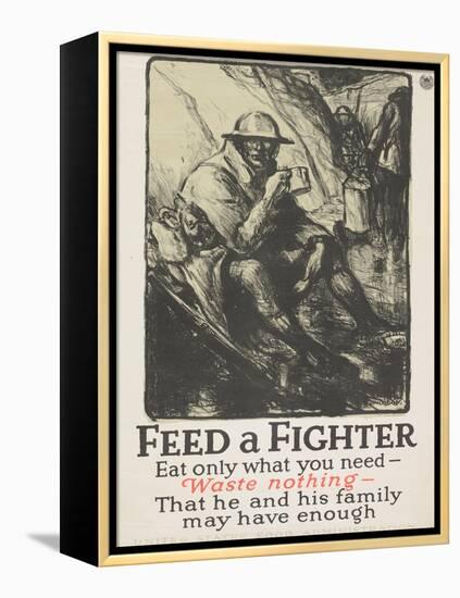 "Feed a Fighter: Eat Only What You Need--Waste Nothing" Poster, 1918-Wallace Morgan-Framed Premier Image Canvas