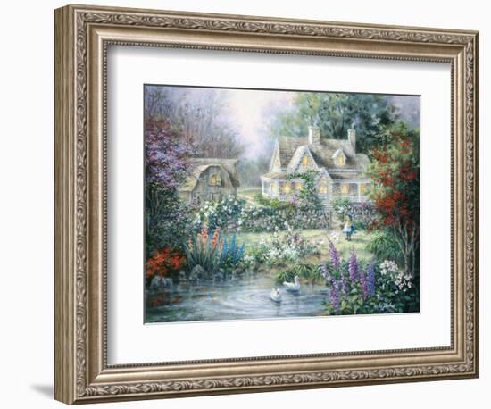 Feeding Geese-Nicky Boehme-Framed Giclee Print