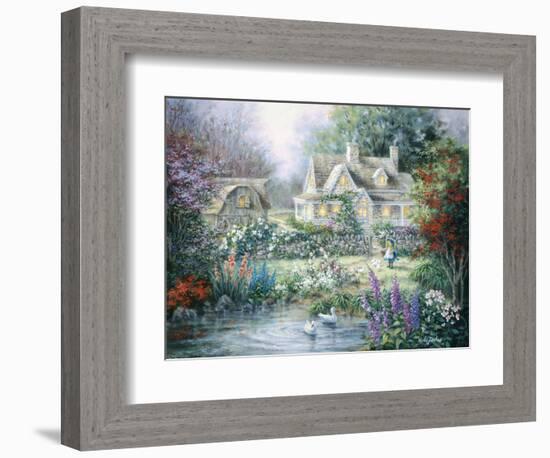 Feeding Geese-Nicky Boehme-Framed Giclee Print