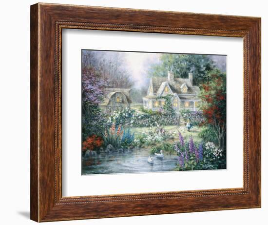 Feeding Geese-Nicky Boehme-Framed Giclee Print