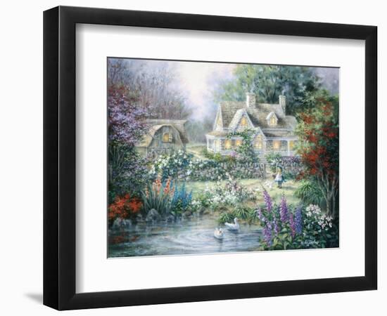 Feeding Geese-Nicky Boehme-Framed Giclee Print