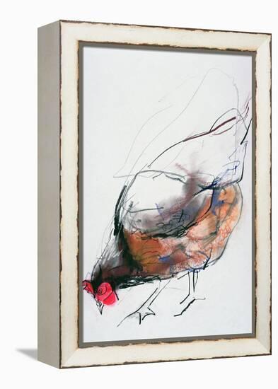 Feeding Hen, Trasierra, 1998-Mark Adlington-Framed Premier Image Canvas