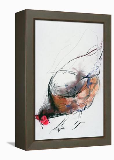 Feeding Hen, Trasierra, 1998-Mark Adlington-Framed Premier Image Canvas