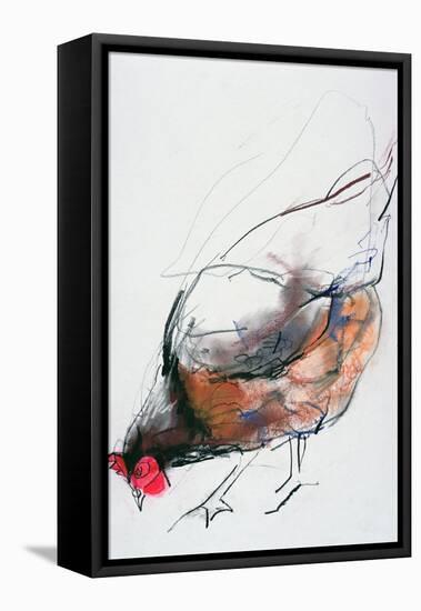 Feeding Hen, Trasierra, 1998-Mark Adlington-Framed Premier Image Canvas