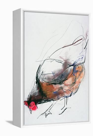 Feeding Hen, Trasierra, 1998-Mark Adlington-Framed Premier Image Canvas