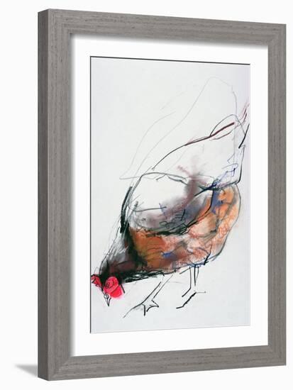 Feeding Hen, Trasierra, 1998-Mark Adlington-Framed Giclee Print