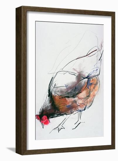 Feeding Hen, Trasierra, 1998-Mark Adlington-Framed Giclee Print