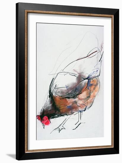 Feeding Hen, Trasierra, 1998-Mark Adlington-Framed Giclee Print