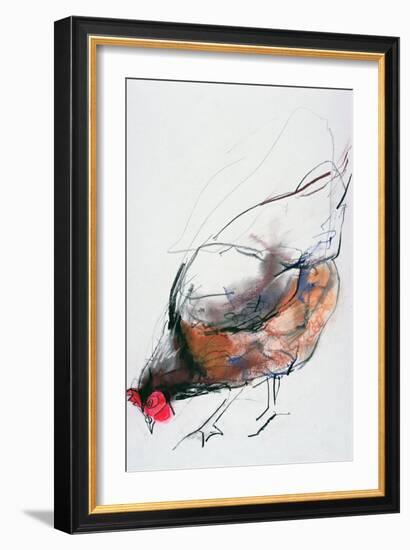 Feeding Hen, Trasierra, 1998-Mark Adlington-Framed Giclee Print