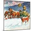 "Feeding Herd in Winter,"March 1, 1945-Matt Clark-Mounted Giclee Print