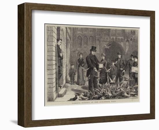 Feeding Pigeons in the Guildhall Yard-George Goodwin Kilburne-Framed Giclee Print