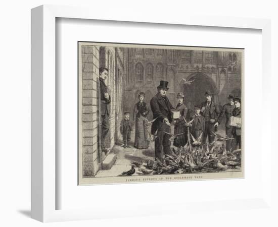 Feeding Pigeons in the Guildhall Yard-George Goodwin Kilburne-Framed Giclee Print