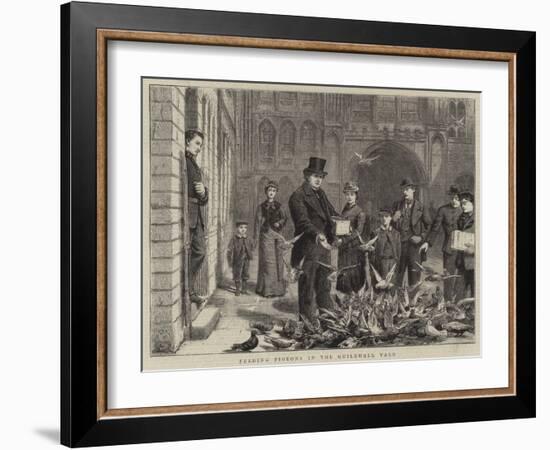 Feeding Pigeons in the Guildhall Yard-George Goodwin Kilburne-Framed Giclee Print