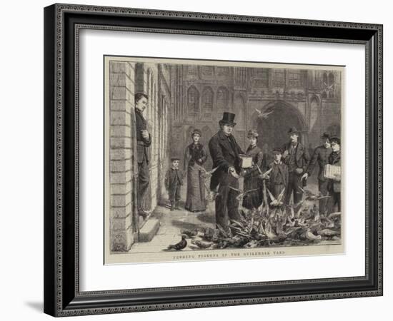 Feeding Pigeons in the Guildhall Yard-George Goodwin Kilburne-Framed Giclee Print