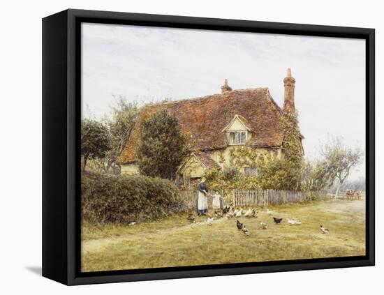 Feeding Poultry-Helen Allingham-Framed Premier Image Canvas