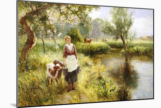 Feeding the Calves-Ernest Walbourn-Mounted Giclee Print