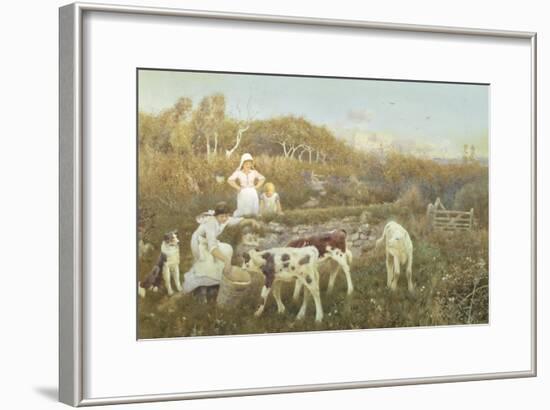 Feeding the Calves-Thomas J. Lloyd-Framed Giclee Print