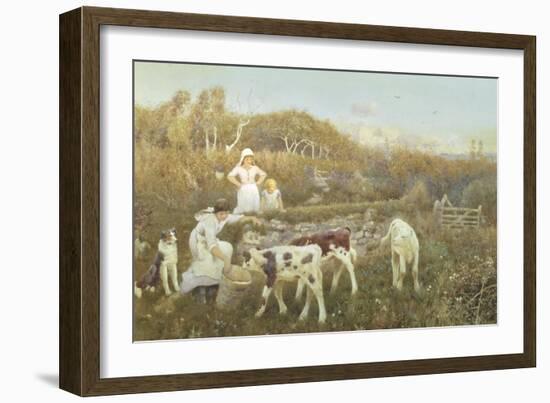 Feeding the Calves-Thomas J. Lloyd-Framed Giclee Print