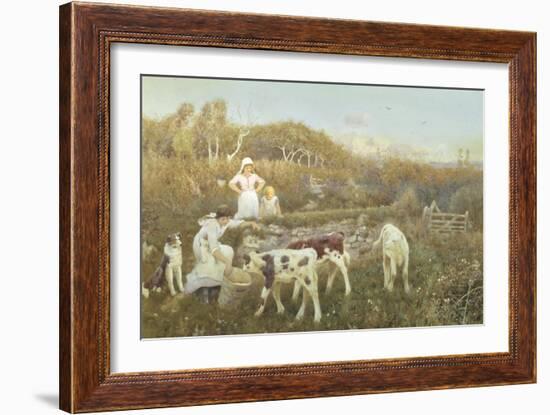 Feeding the Calves-Thomas J. Lloyd-Framed Giclee Print