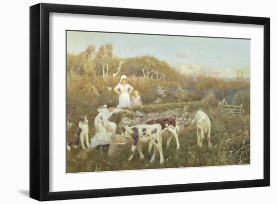 Feeding the Calves-Thomas J. Lloyd-Framed Giclee Print