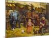 Feeding the Chickens-Arthur Elsley-Mounted Premium Giclee Print