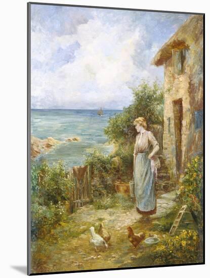 Feeding the Chickens-Ernest Walbourn-Mounted Giclee Print
