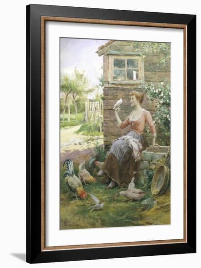 Feeding the Chickens-Alfred Augustus Glendenning-Framed Giclee Print