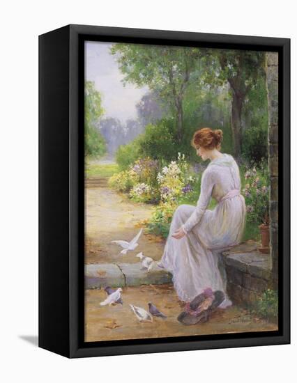 Feeding the Doves-Ernest Walbourn-Framed Premier Image Canvas