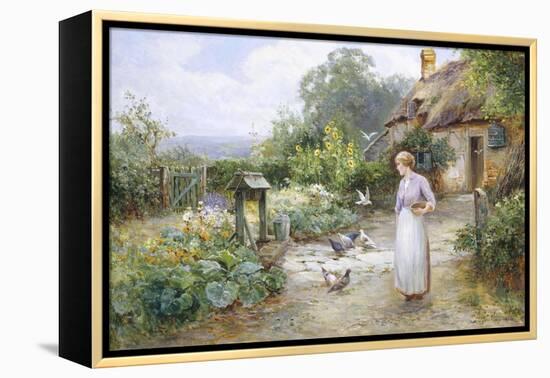 Feeding the Doves-Ernest Walbourn-Framed Premier Image Canvas