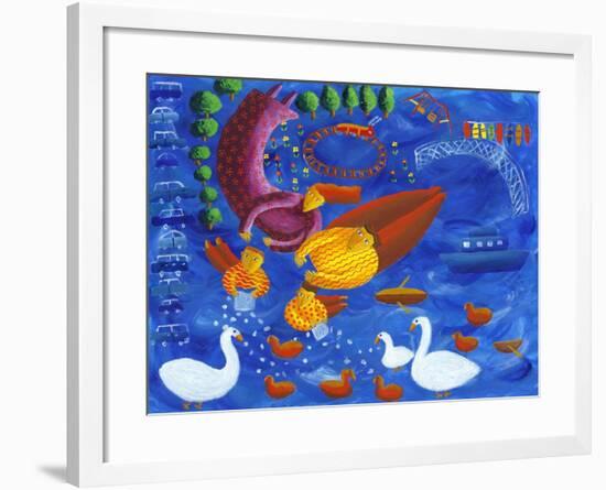 Feeding the Ducks, 2003-Julie Nicholls-Framed Giclee Print