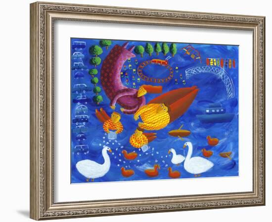 Feeding the Ducks, 2003-Julie Nicholls-Framed Giclee Print