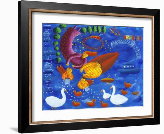 Feeding the Ducks, 2003-Julie Nicholls-Framed Giclee Print