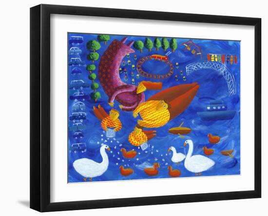 Feeding the Ducks, 2003-Julie Nicholls-Framed Giclee Print