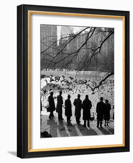 Feeding the Ducks and Swans in Central Park on a Sunday Afternoon-Andreas Feininger-Framed Photographic Print