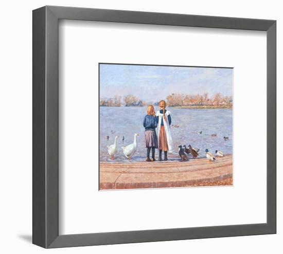 Feeding the Ducks-Paula Nightingale-Framed Art Print