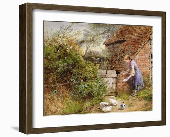 Feeding the Ducks-Myles Birket Foster-Framed Giclee Print