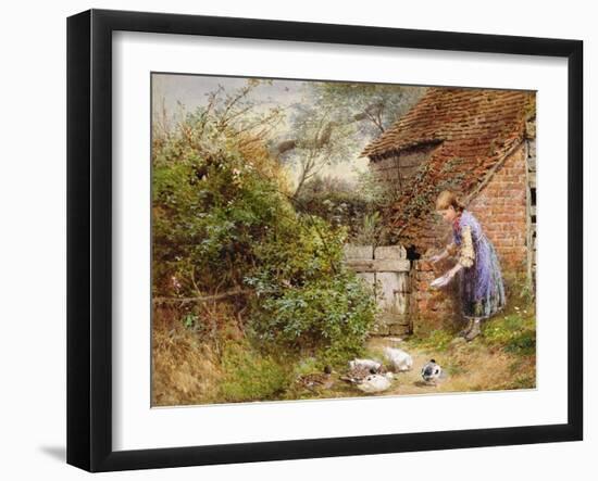 Feeding the Ducks-Myles Birket Foster-Framed Giclee Print