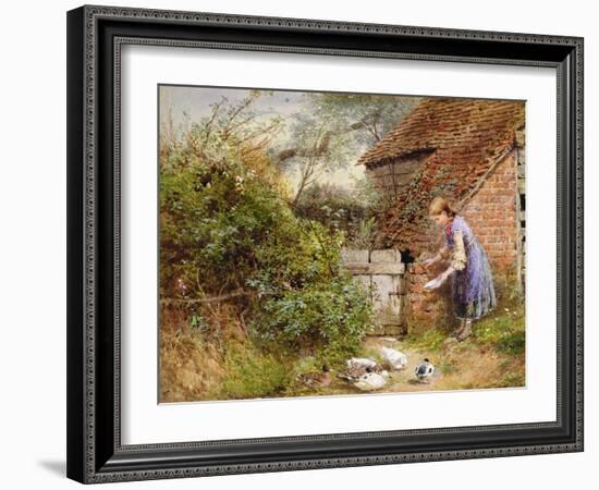 Feeding the Ducks-Myles Birket Foster-Framed Giclee Print