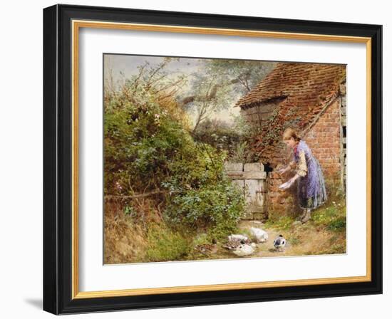 Feeding the Ducks-Myles Birket Foster-Framed Giclee Print