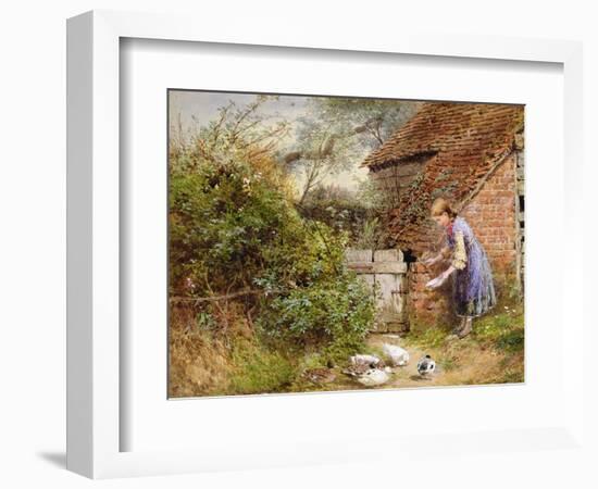 Feeding the Ducks-Myles Birket Foster-Framed Giclee Print
