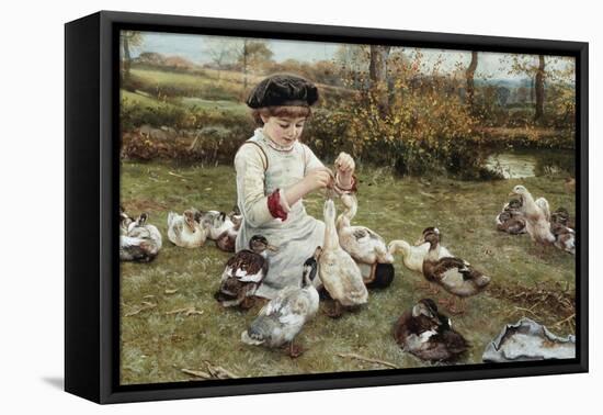 Feeding the Ducks-Edward Killingworth Johnson-Framed Premier Image Canvas