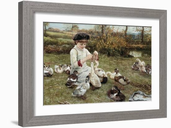 Feeding the Ducks-Edward Killingworth Johnson-Framed Giclee Print