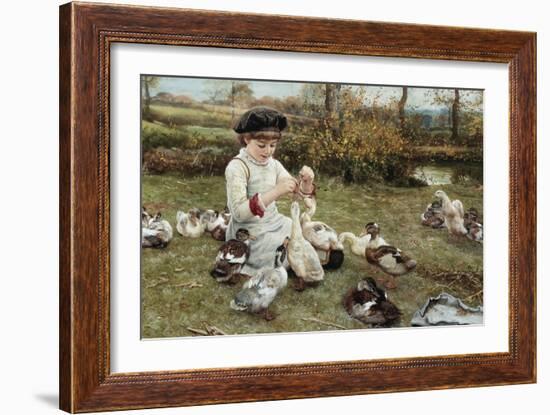 Feeding the Ducks-Edward Killingworth Johnson-Framed Giclee Print