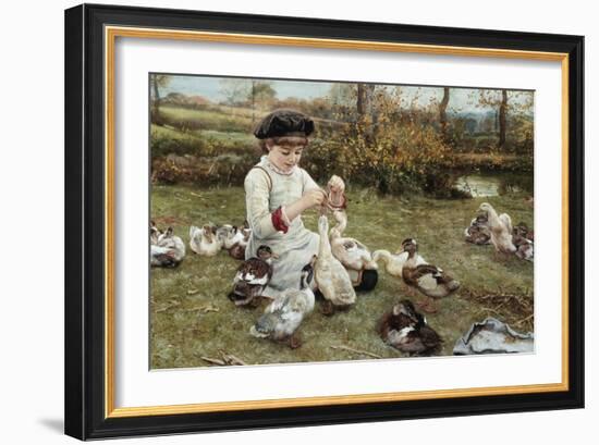 Feeding the Ducks-Edward Killingworth Johnson-Framed Giclee Print