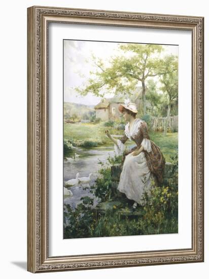 Feeding the Ducks-Alfred Augustus Glendenning-Framed Giclee Print