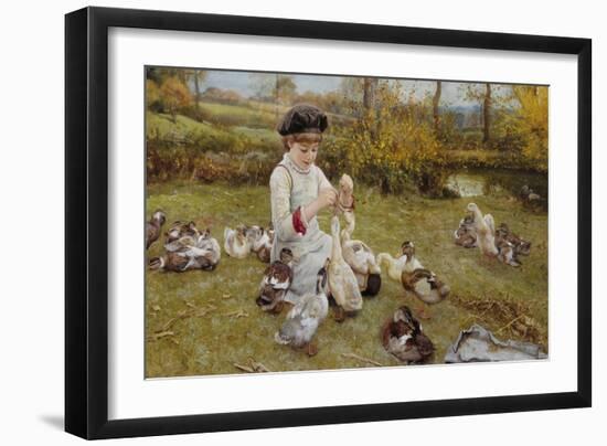 Feeding the Ducks-Edward Killingworth Johnson-Framed Giclee Print